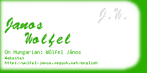 janos wolfel business card